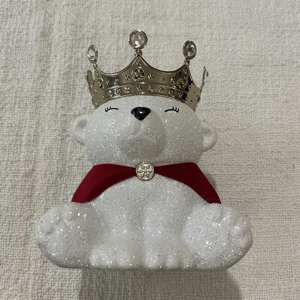 Bath And Body works single wick candle holder polar bear Christmas 2021 Holidays